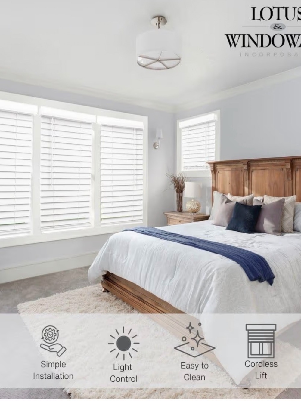White Window Shutters with Rustic Bedroom Accents
